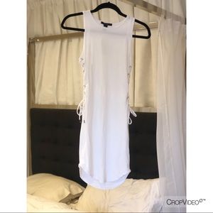 Forever 21 white lace up dress